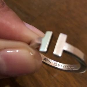Tiffany T square ring -sterling silver